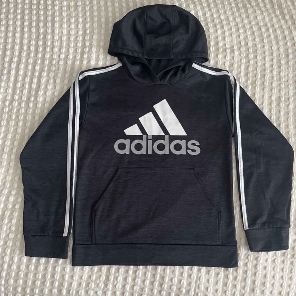 Adidas Dark Gray Fleece Jacket Size 10-12